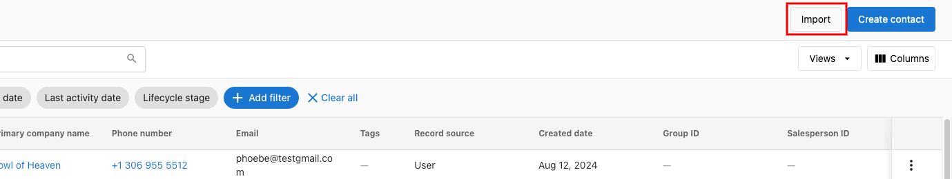 CSV Upload Screen