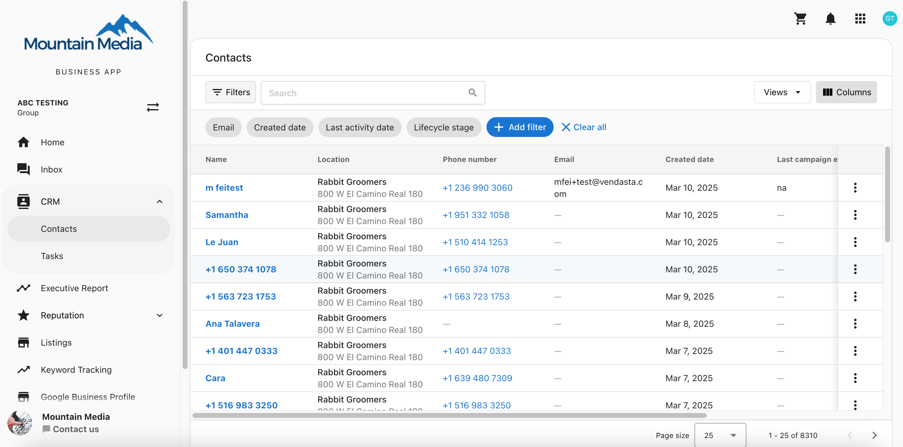 Multi-location Business App Tasks View