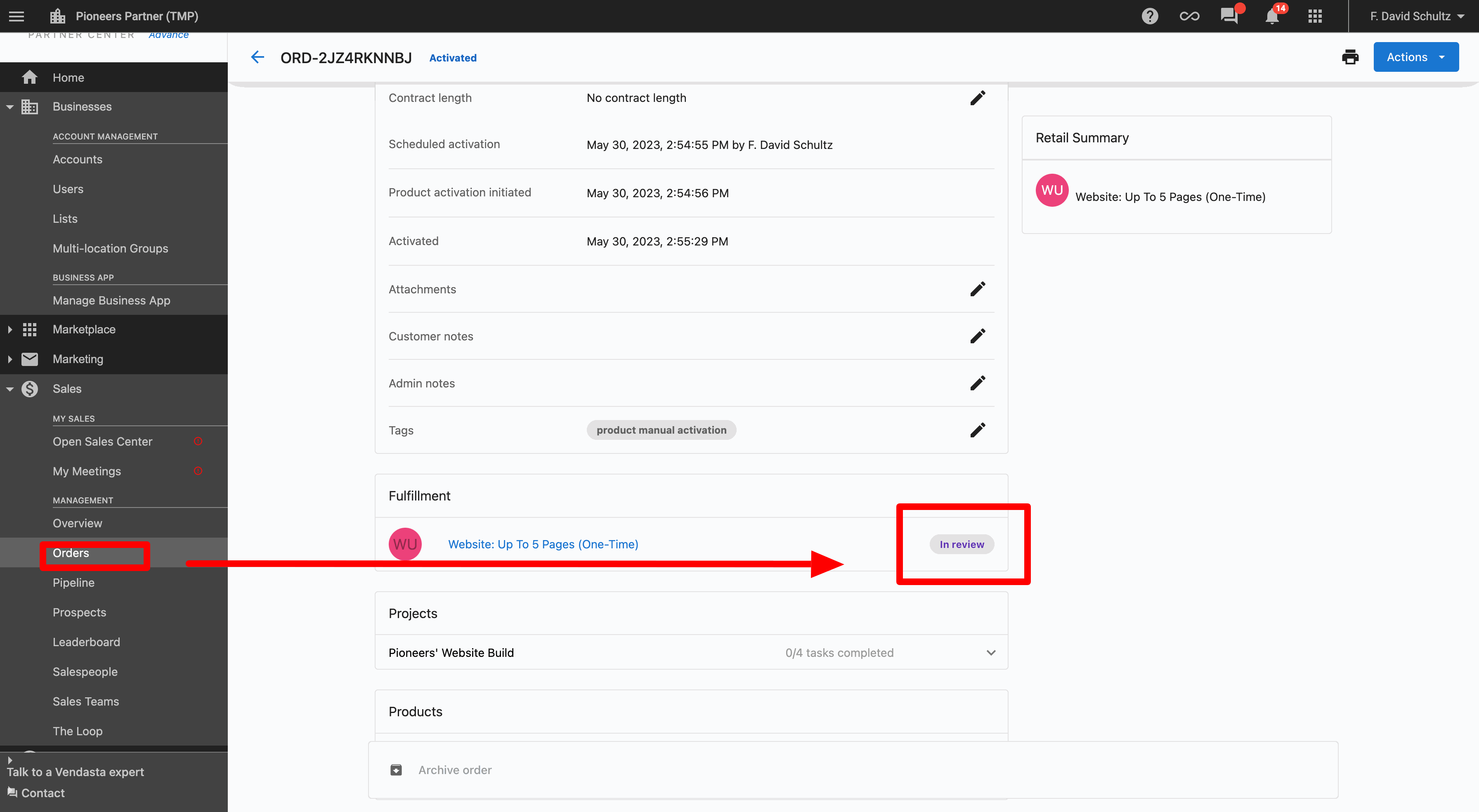 Notifications and tracking for fulfillment forms