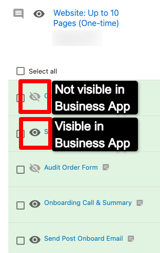 Task Manager visibility indicator showing crossed-out eye symbol