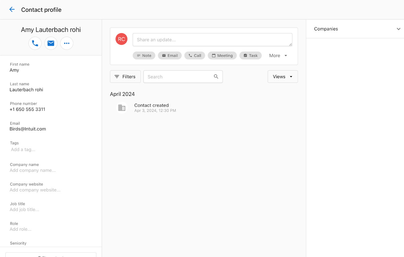 Contact Profile Before Integration