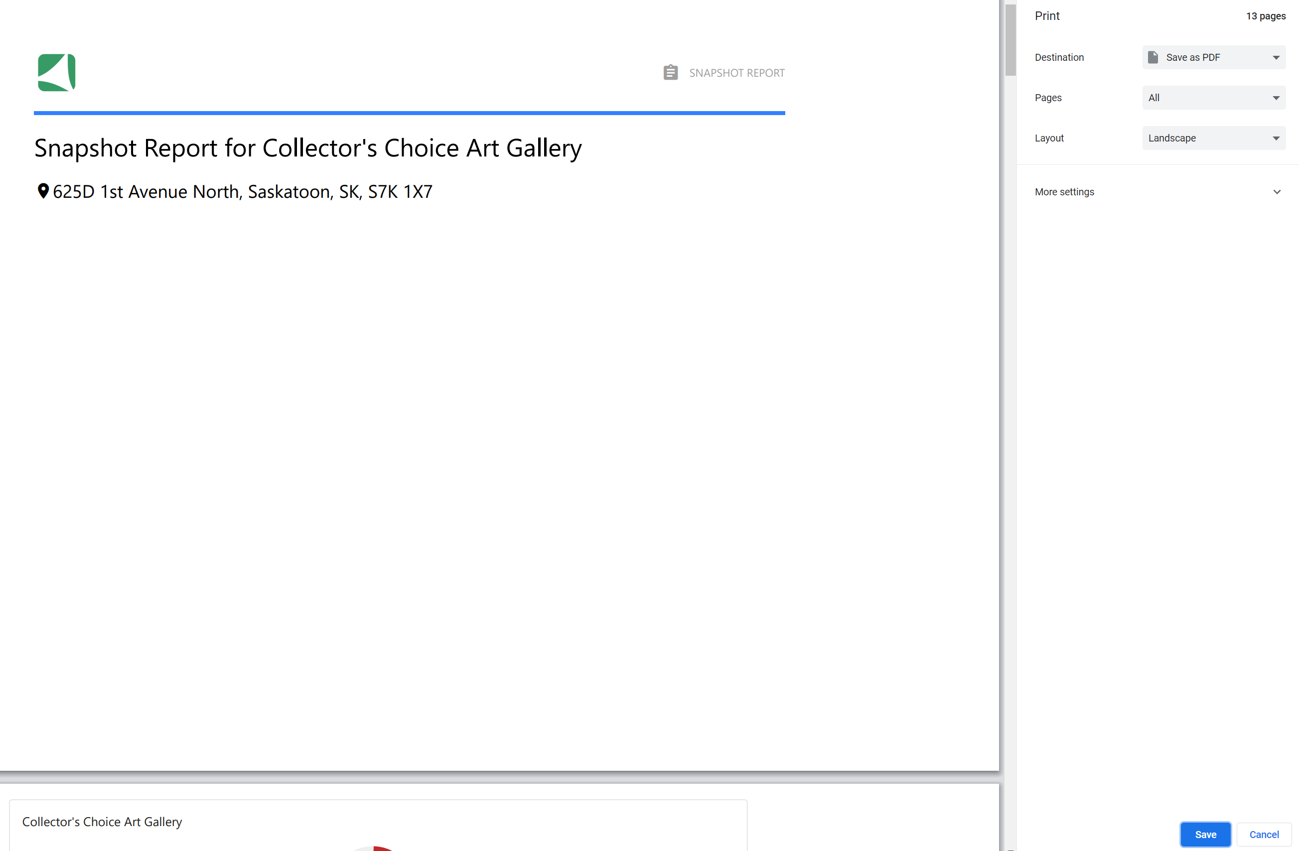 Save as PDF option