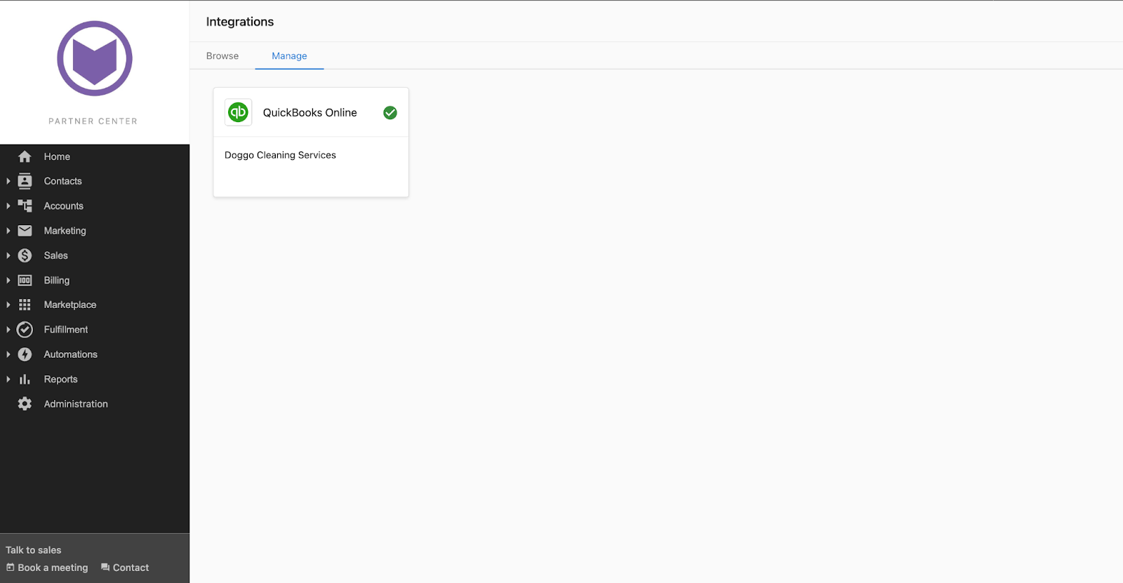 QuickBooks Connection Card