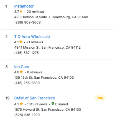 Business in Search Results