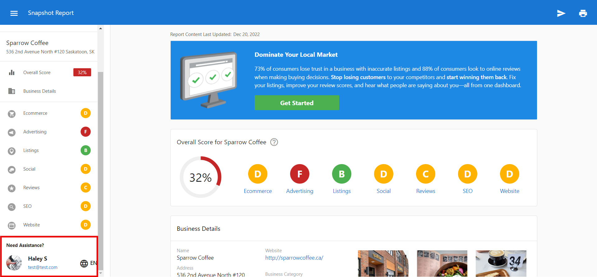 Snapshot Report Sidebar
