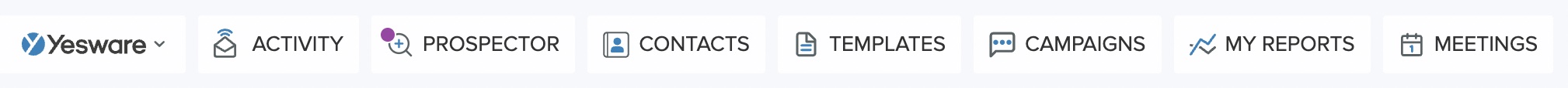 Yesware menu in Gmail