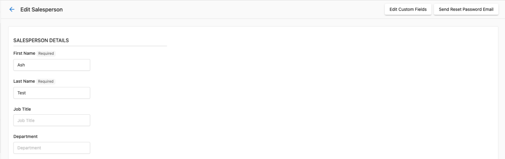 Edit Salespeople Interface