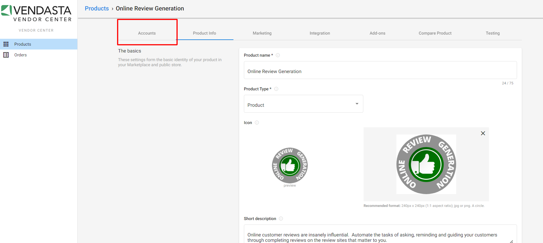 Navigate to pending accounts