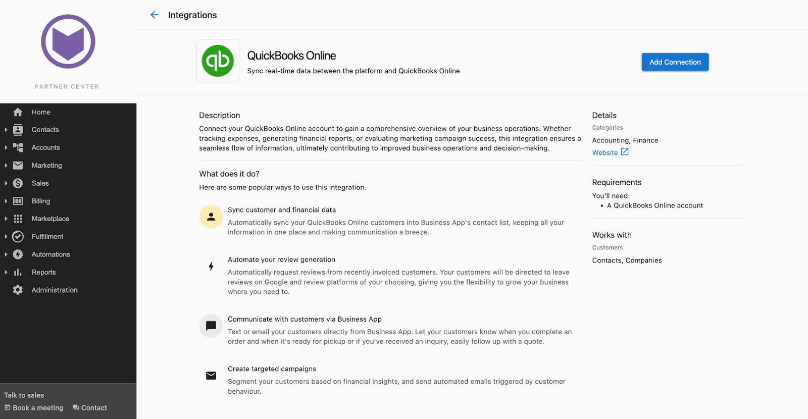 Página de marketing de QuickBooks
