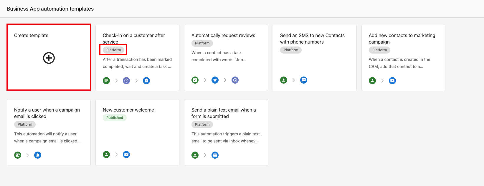 Create button for templates