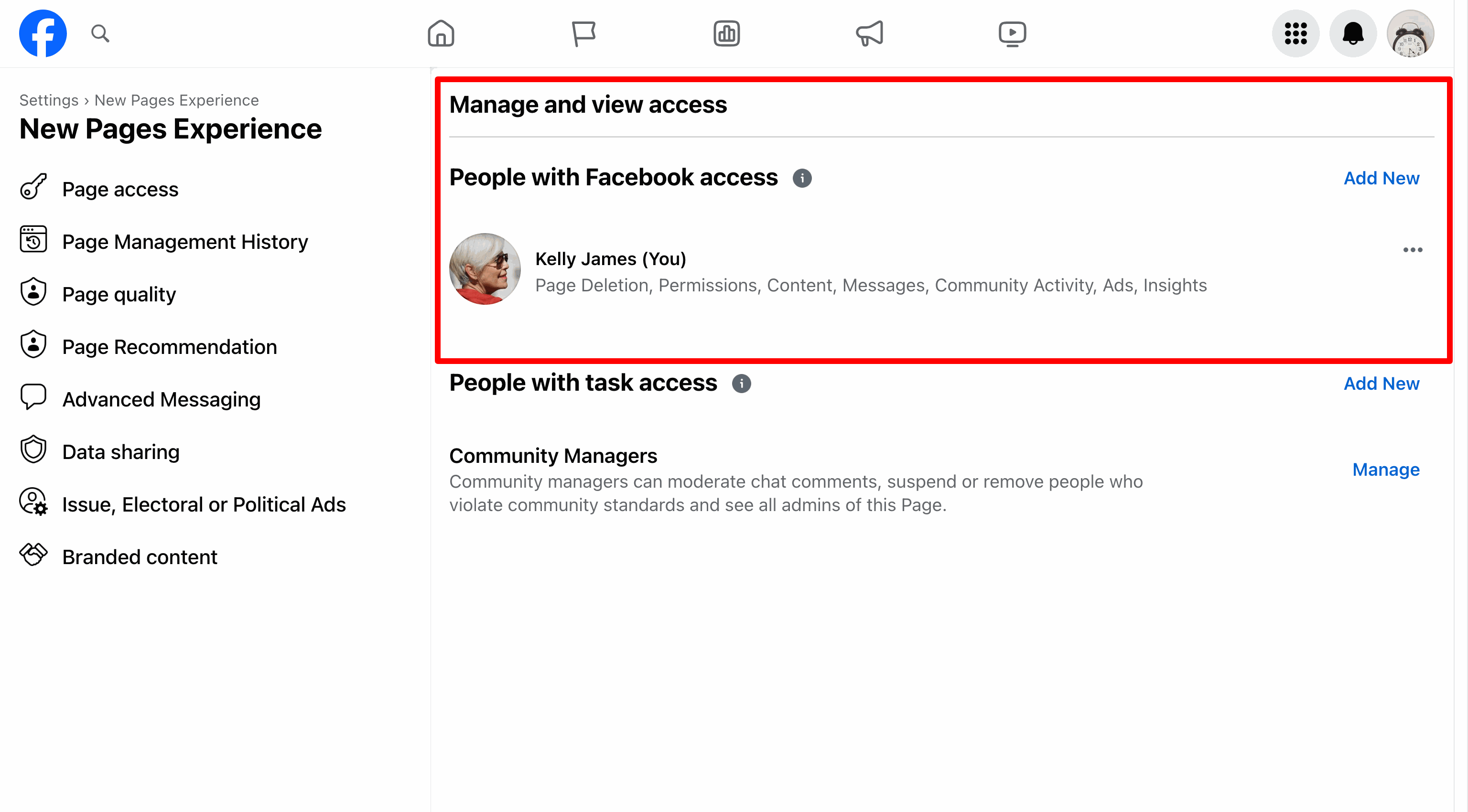 Facebook Page Access request from Vendasta Services awaiting approval