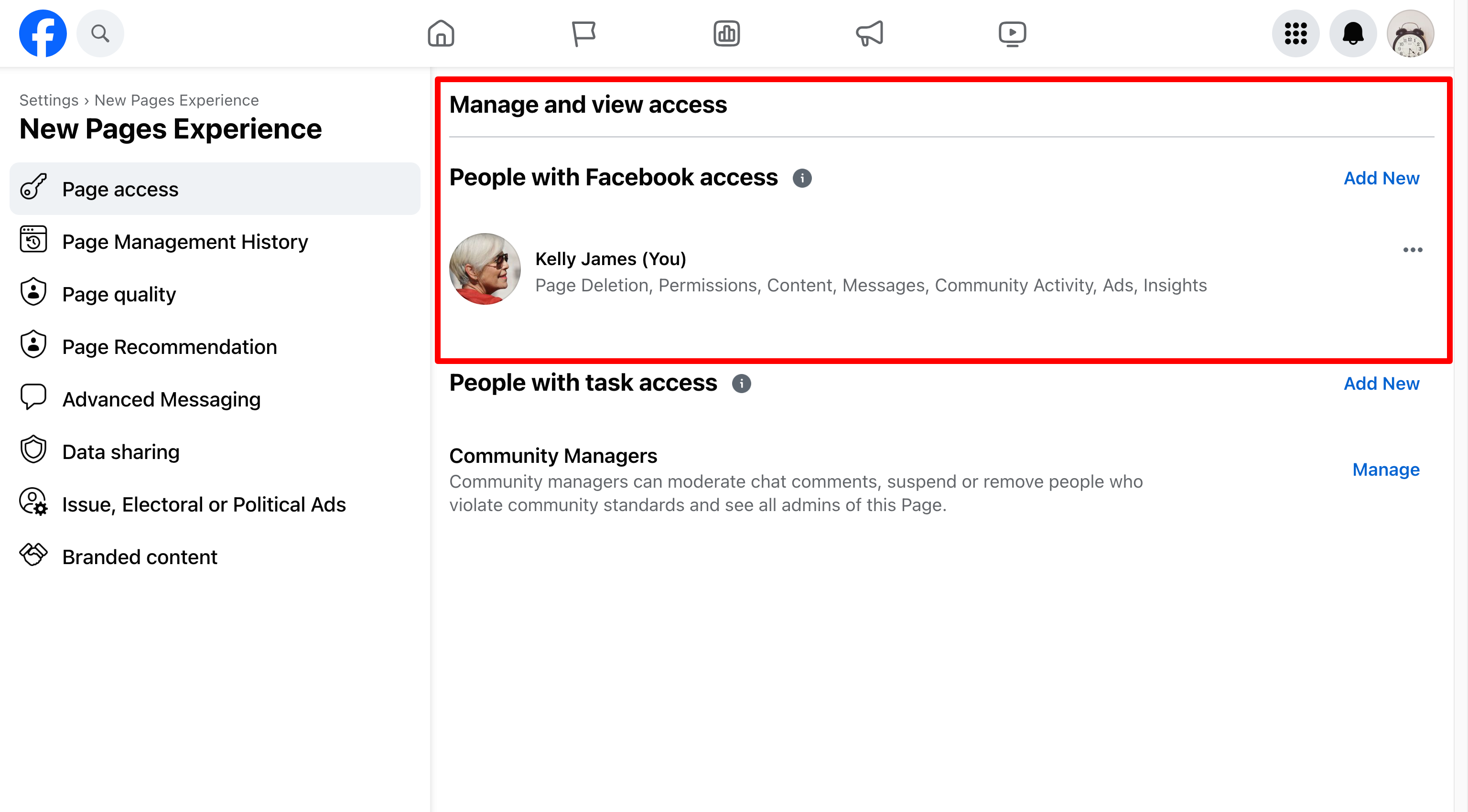 Facebook Page Access request from Vendasta Services awaiting approval