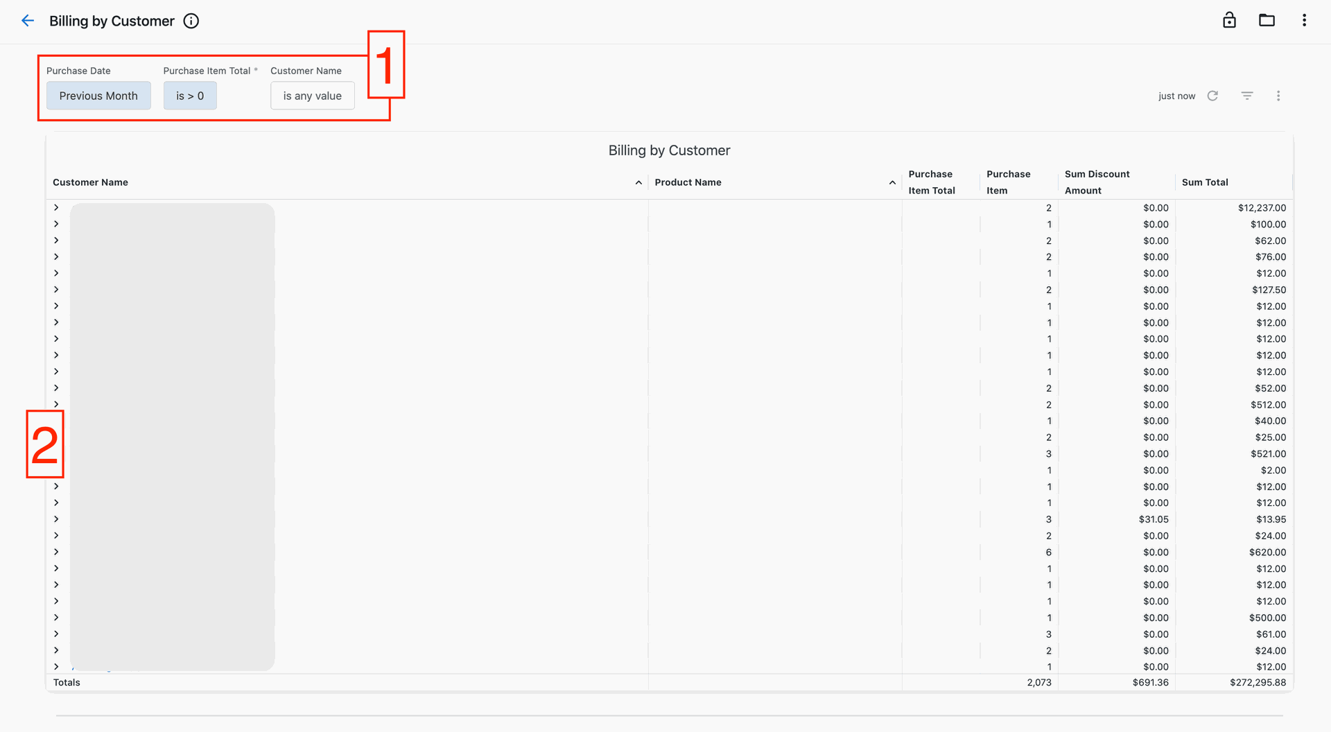 Billing by Customer Report