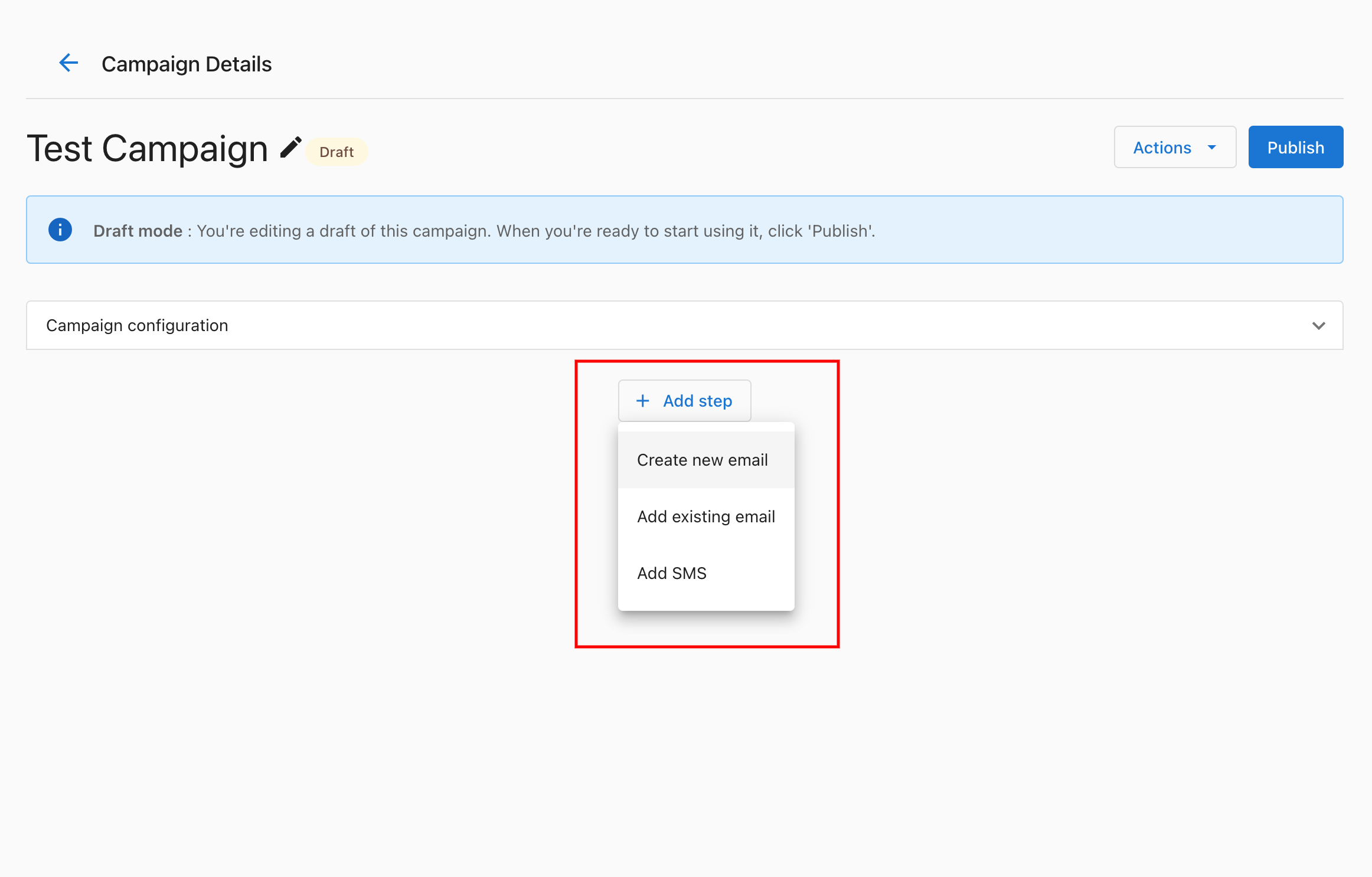 Add campaign step