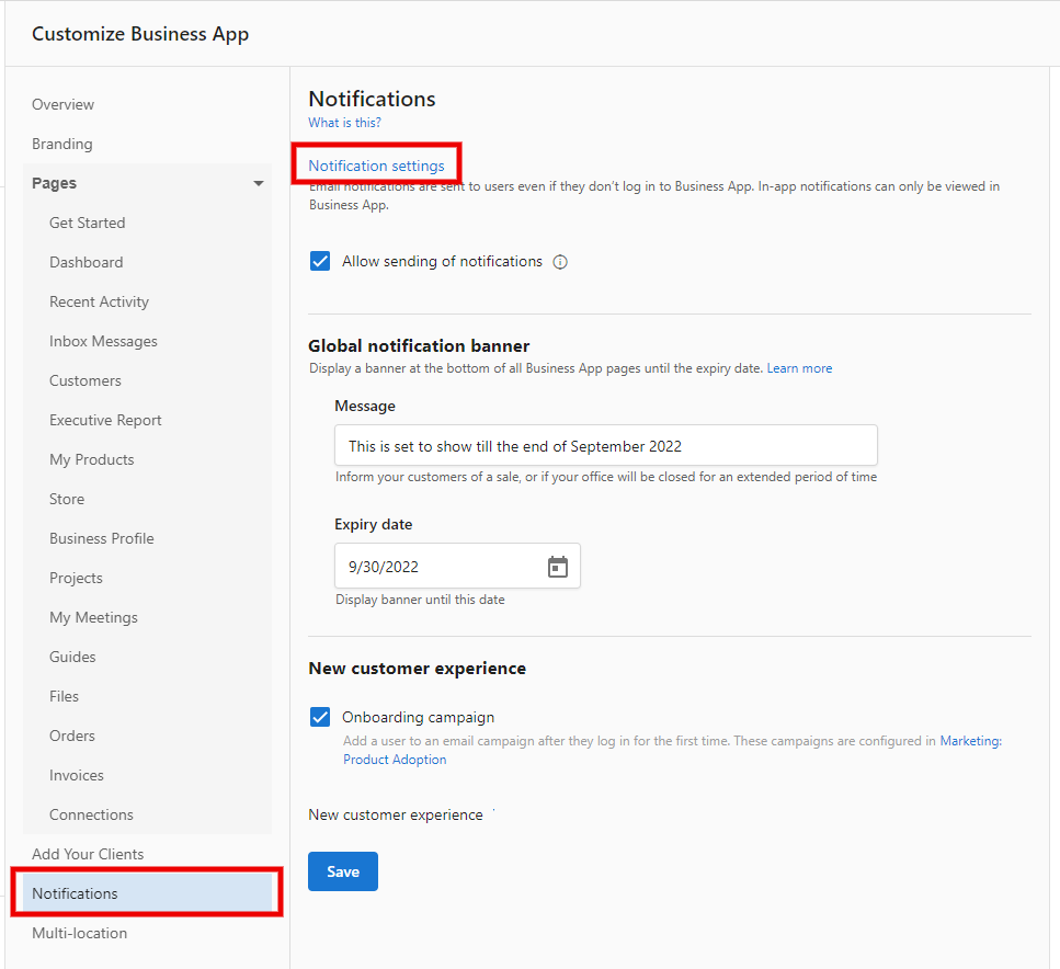 Notifications Tab
