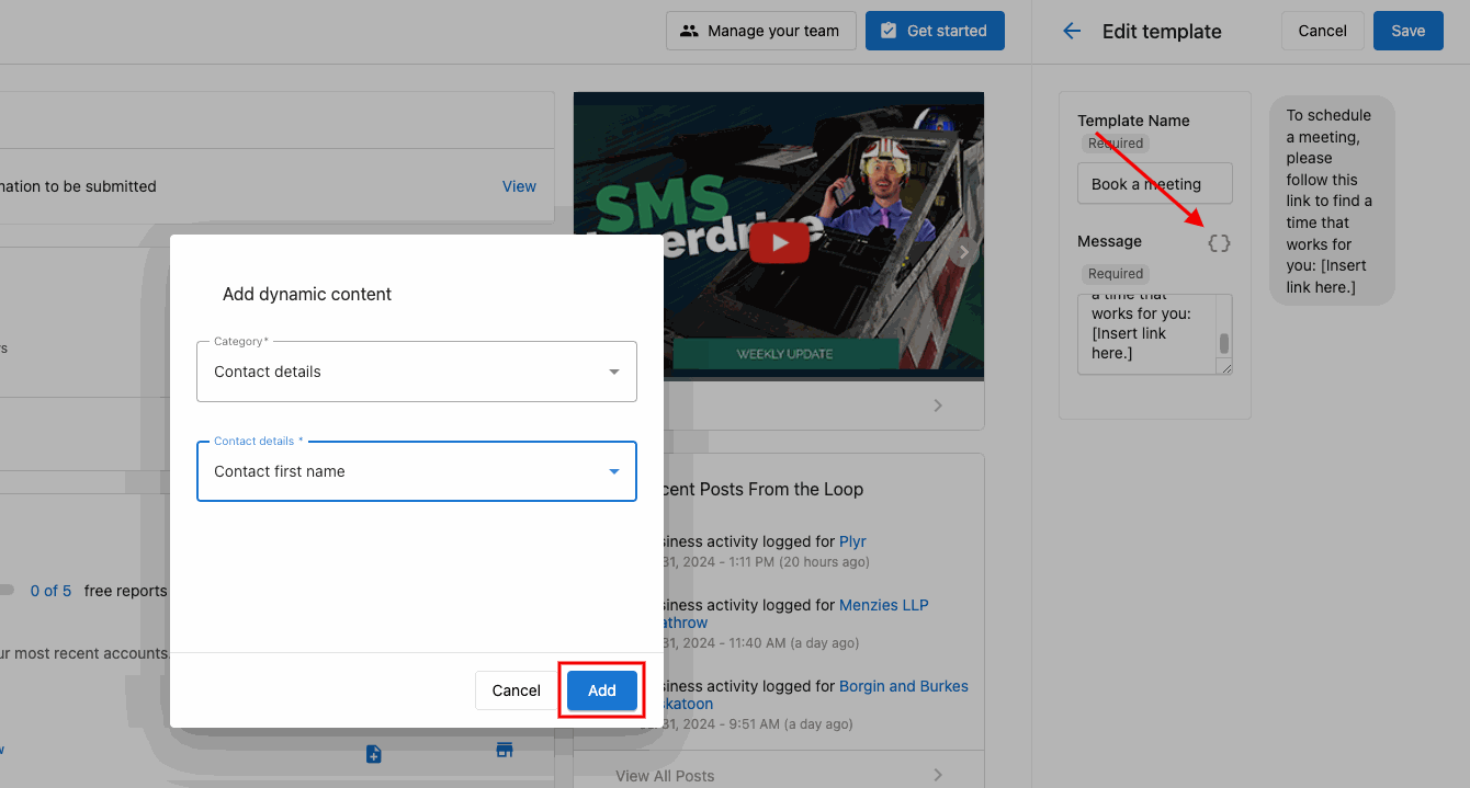 Adding dynamic components