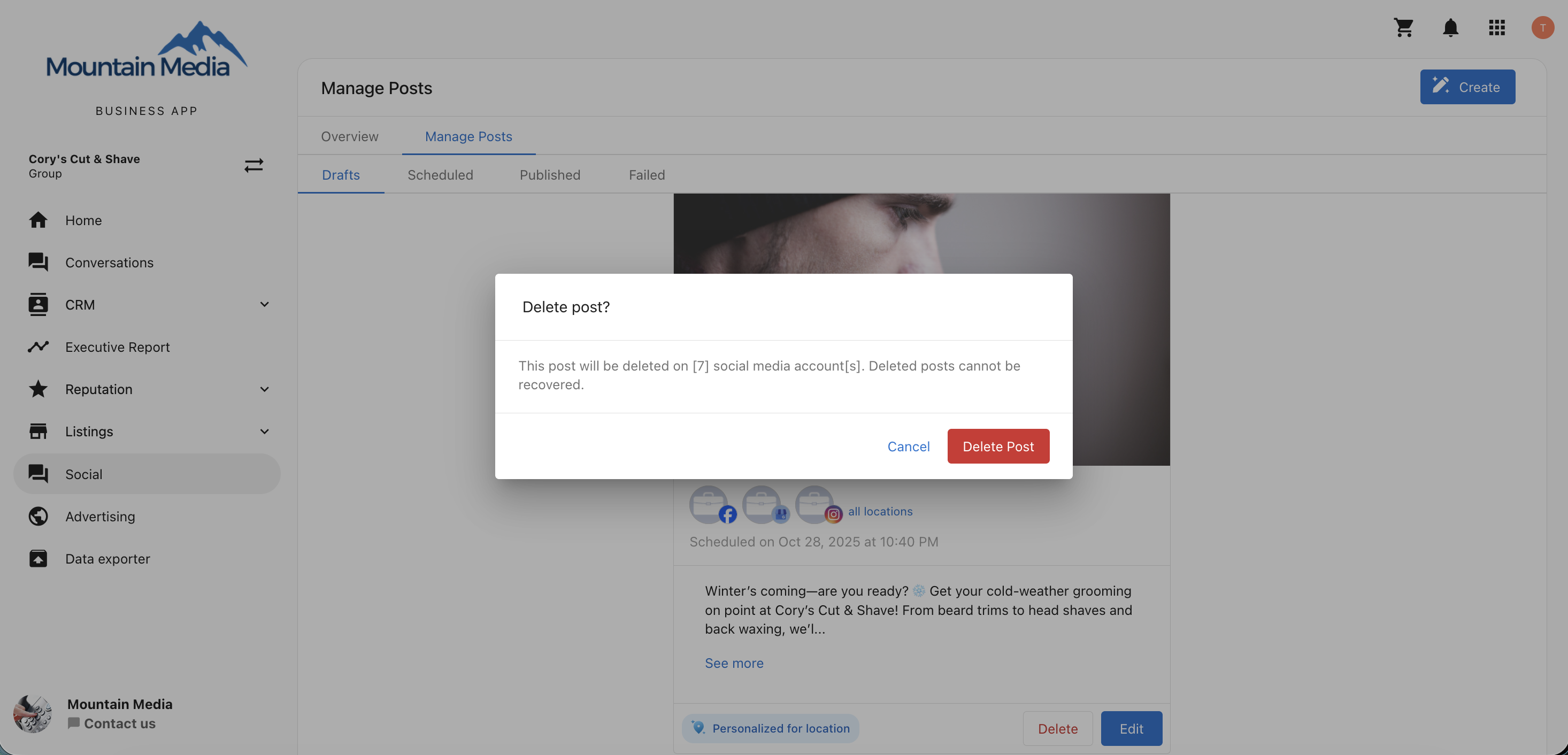 Manage Posts - Delete Posts