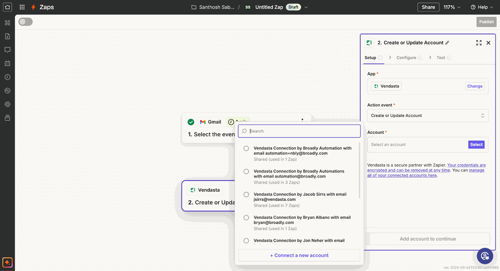 Connecter le compte Vendasta