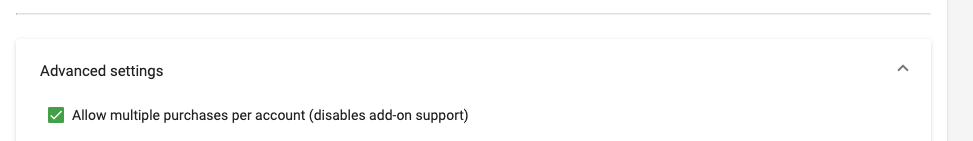 Multiple Purchase Setting