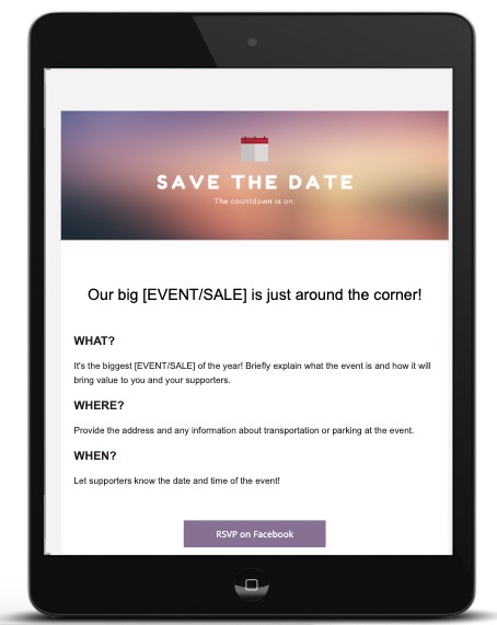 Save the Date event invitation template