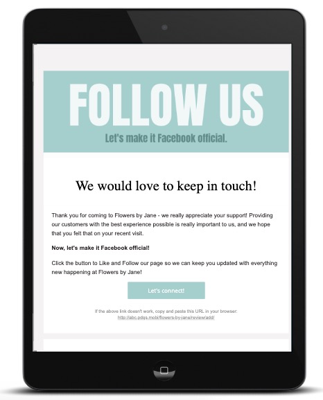 Follow Us email template